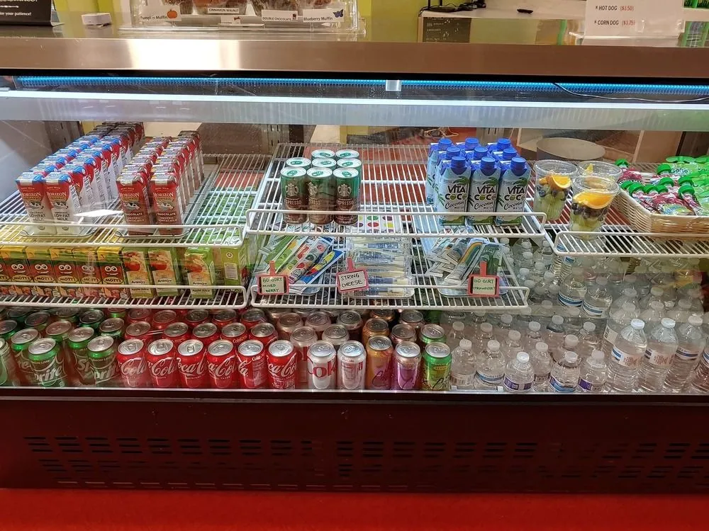 DinoDash cafe cooler stocked with drinks and refreshments